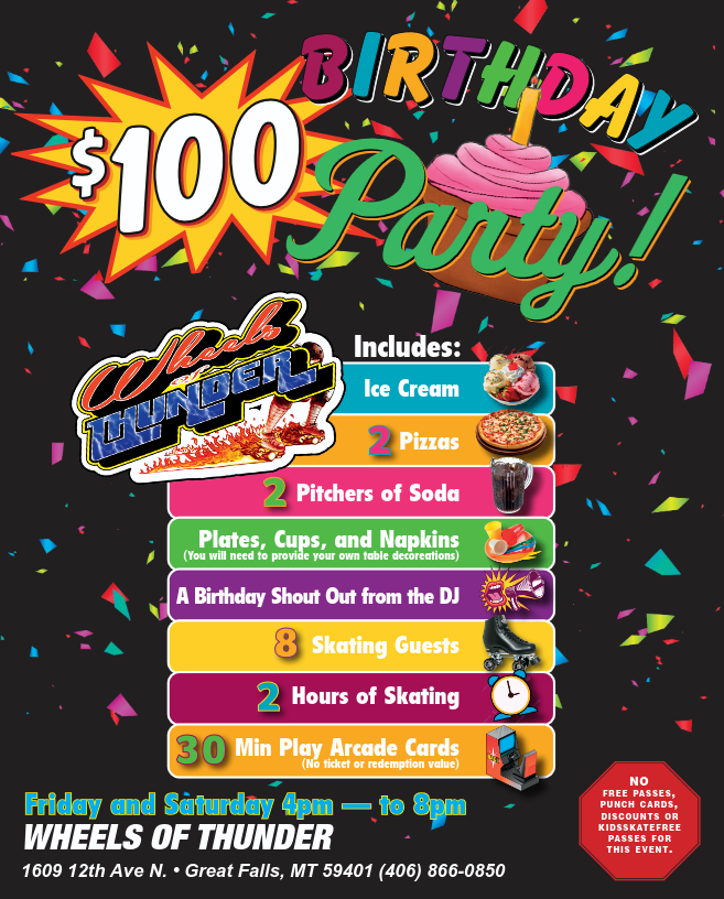 $100 Birthday Party Flier